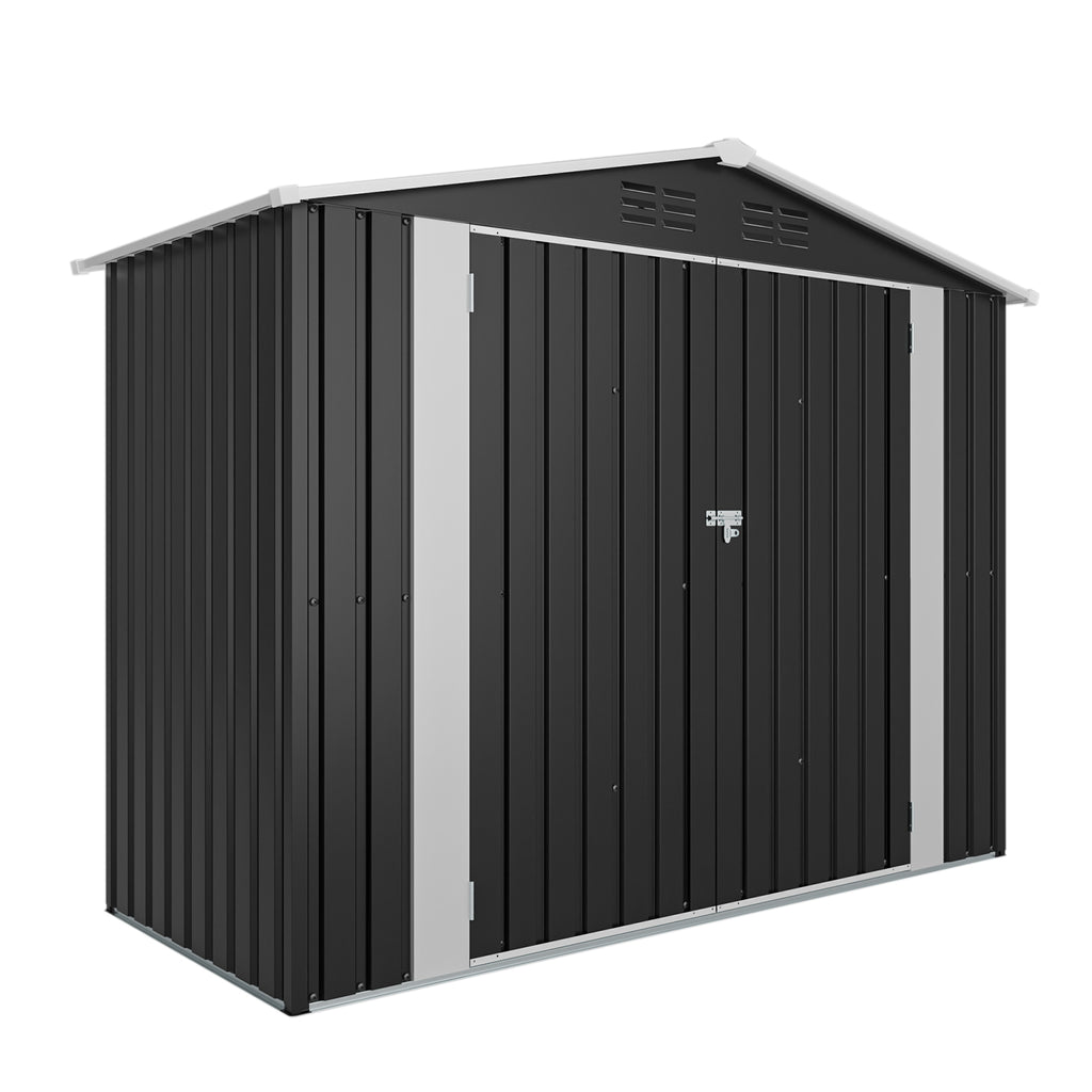 8 ft. W x 4 ft. D Outdoor Metal Storage Shed with 2 Doors (32 sq. ft.), Garden Utility Room, Garage Shed
