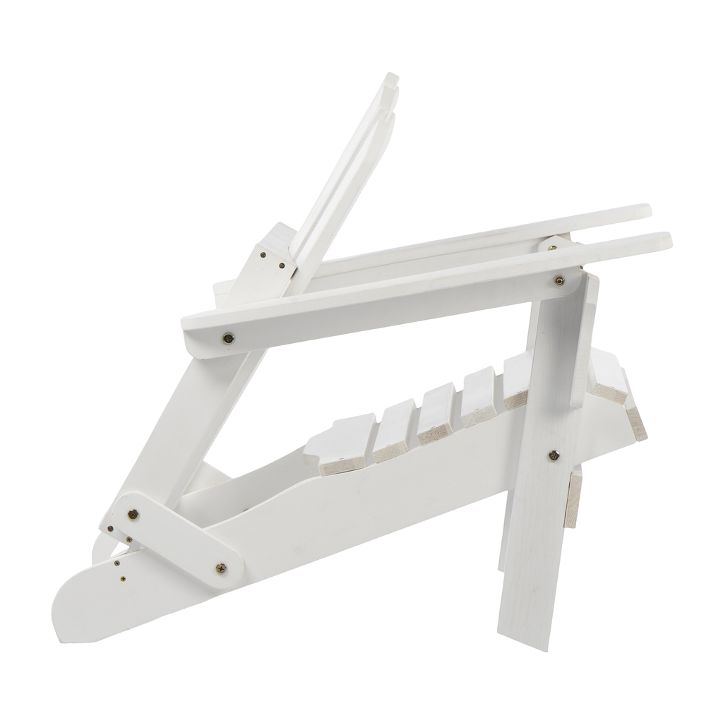 Oversize Wooden Outdoor Folding Adirondack Chair with Pre-Assembled BackRest & SeatBoard
