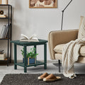 Casual Green Rectangular HDPE Plastic Outdoor Side Table, Weather Resistant Adirondack Outdoor End Table