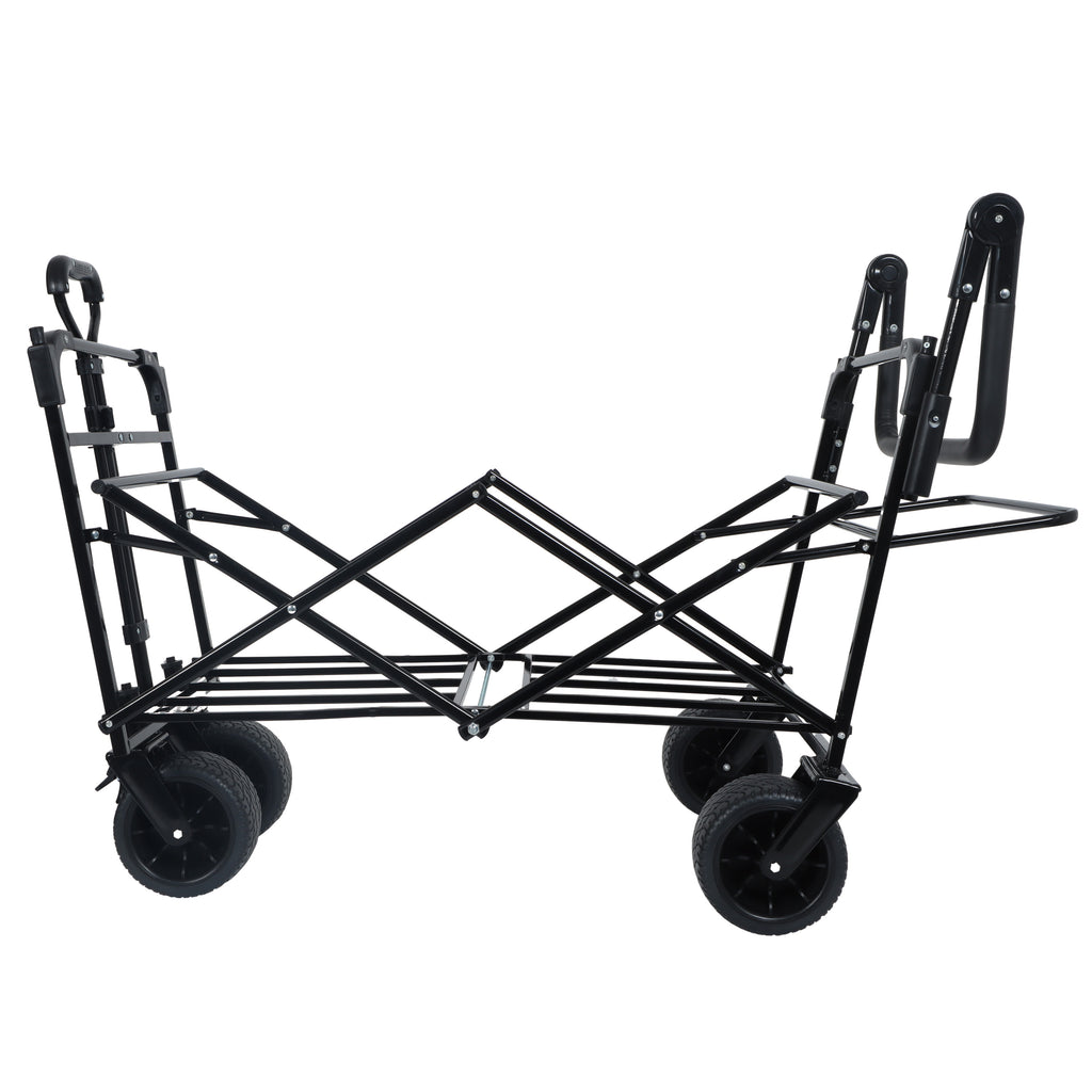 480Lbs Collapsible Wagon with Canopy, Wagon cart with 7" All-Terrain Wheels