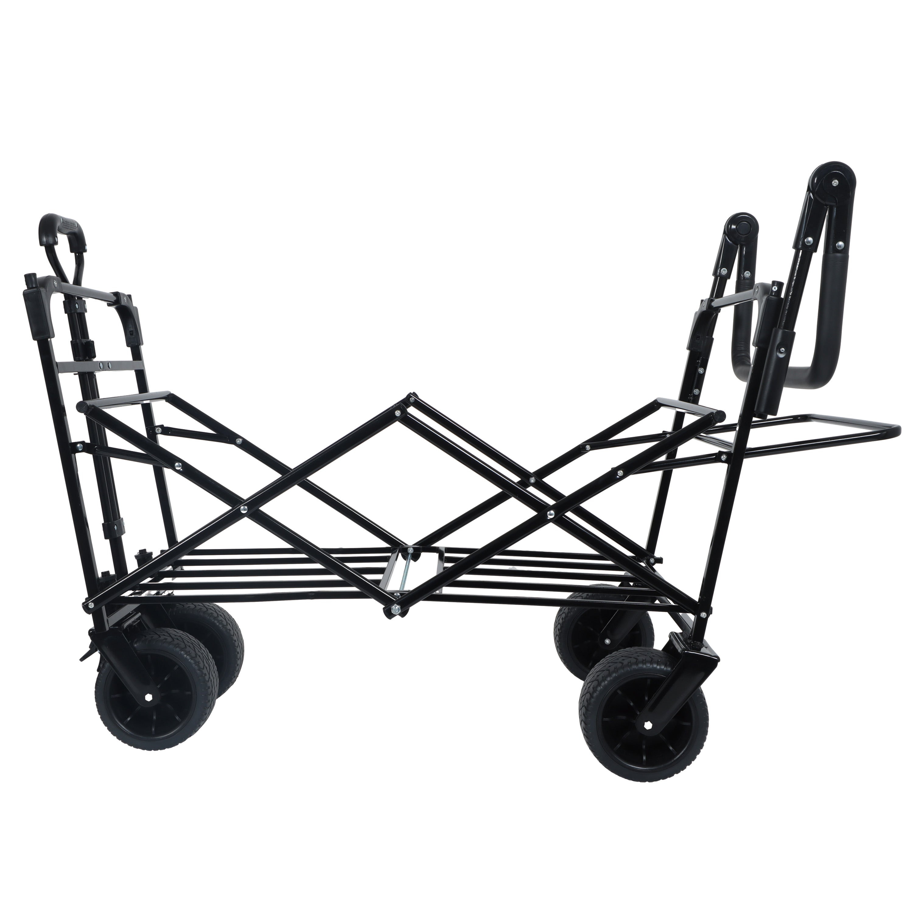480Lbs Collapsible Wagon with Canopy, Wagon cart with 7" All-Terrain Wheels