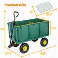 6.17 cu. ft. Green Metal Garden Cart with Removable Liner,Side Panels,Mesh Tray,3-in-1 Outdoor Wagon Cart